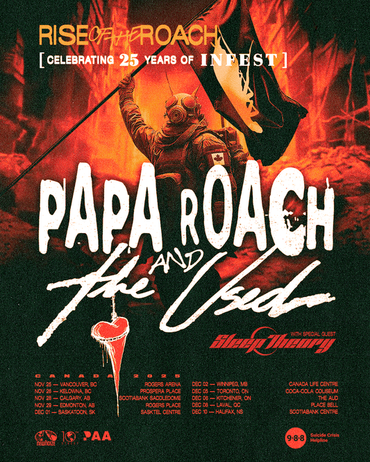 PAPA ROACH ANNOUNCE CANADIAN LEG OF 2025 “RISE OF THE ROACH” TOUR WITH THE USED AND SPECIAL GUESTS SLEEP THEORY